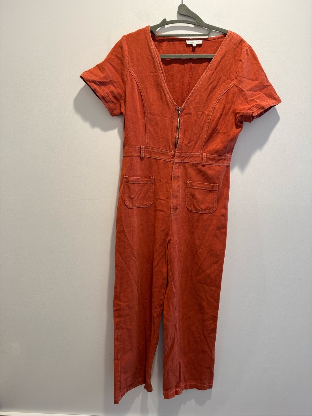 Emory Park brick orange needlecord jumpsuit